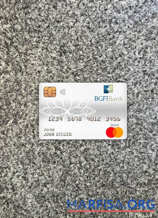 Blank Cameroon BGFI bank master debit card photolook front example